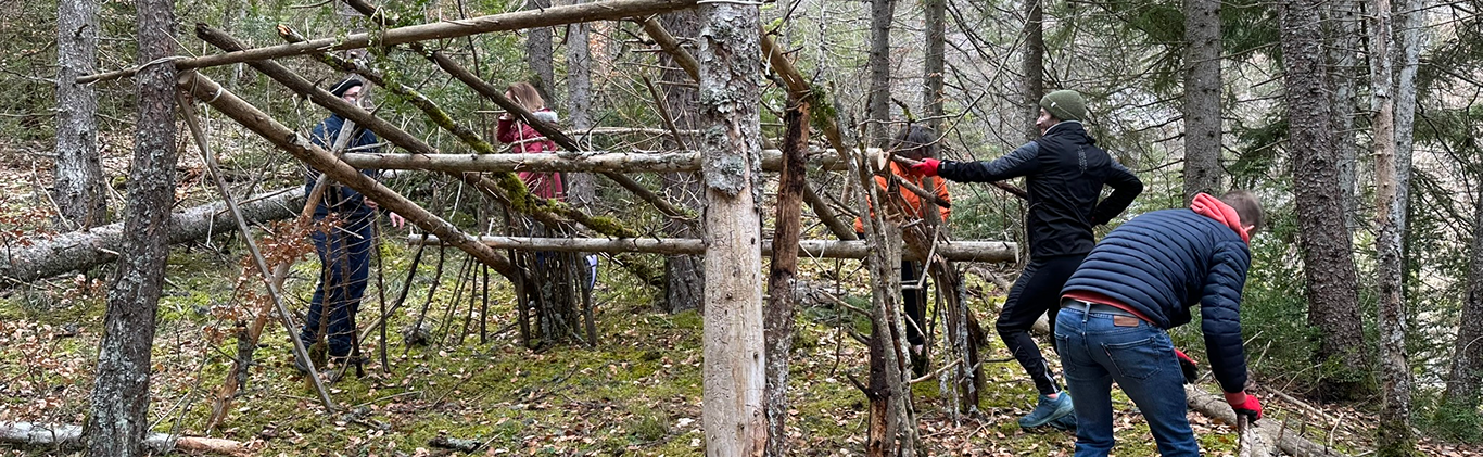 Team-building nature - création de cabane