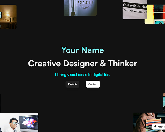 A mockup of a project