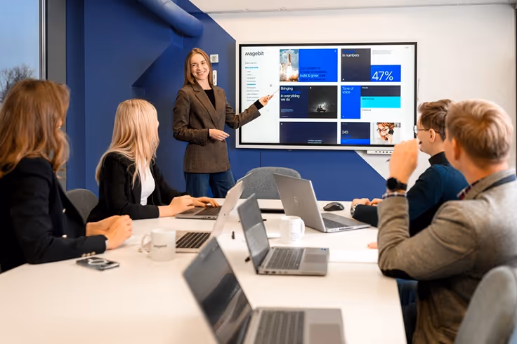 A team meeting at Magebit.