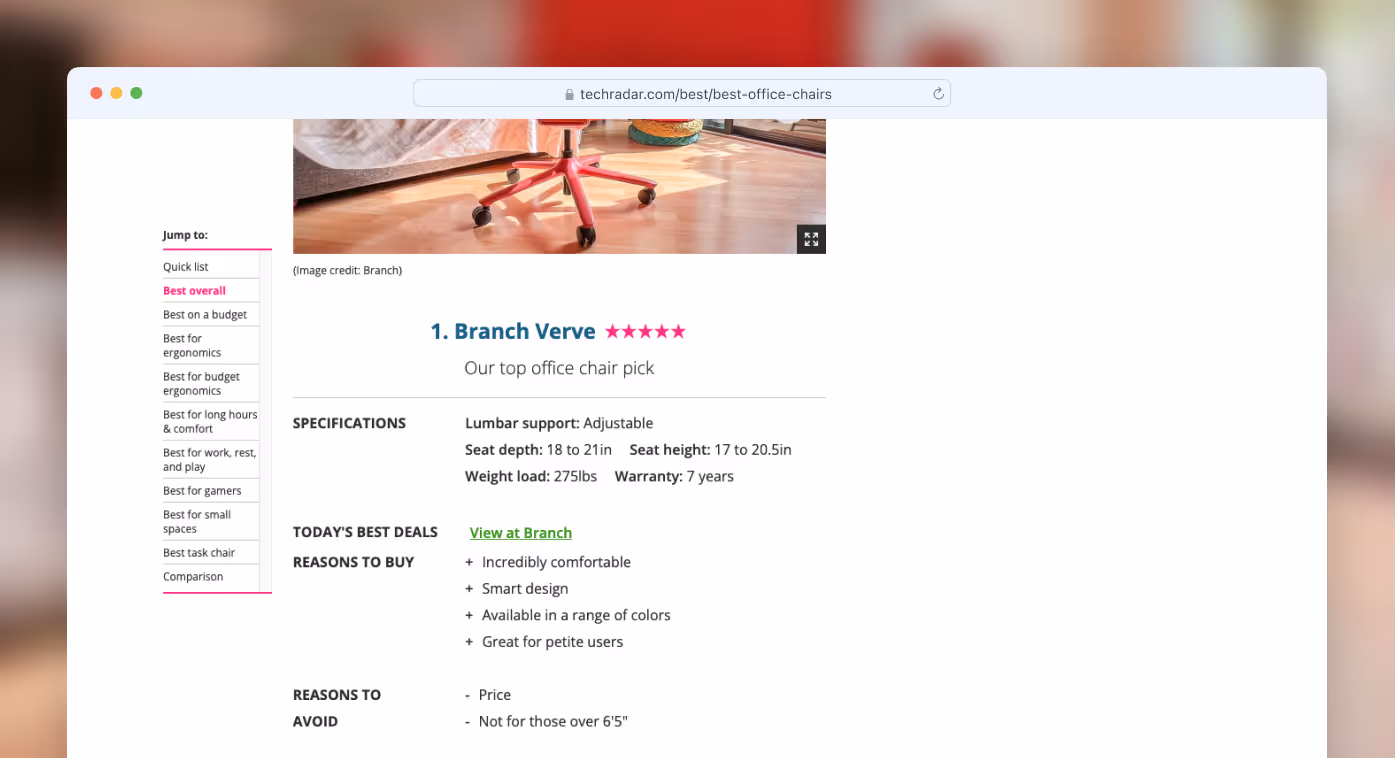 An example of a blog post featuring an overview of a product.