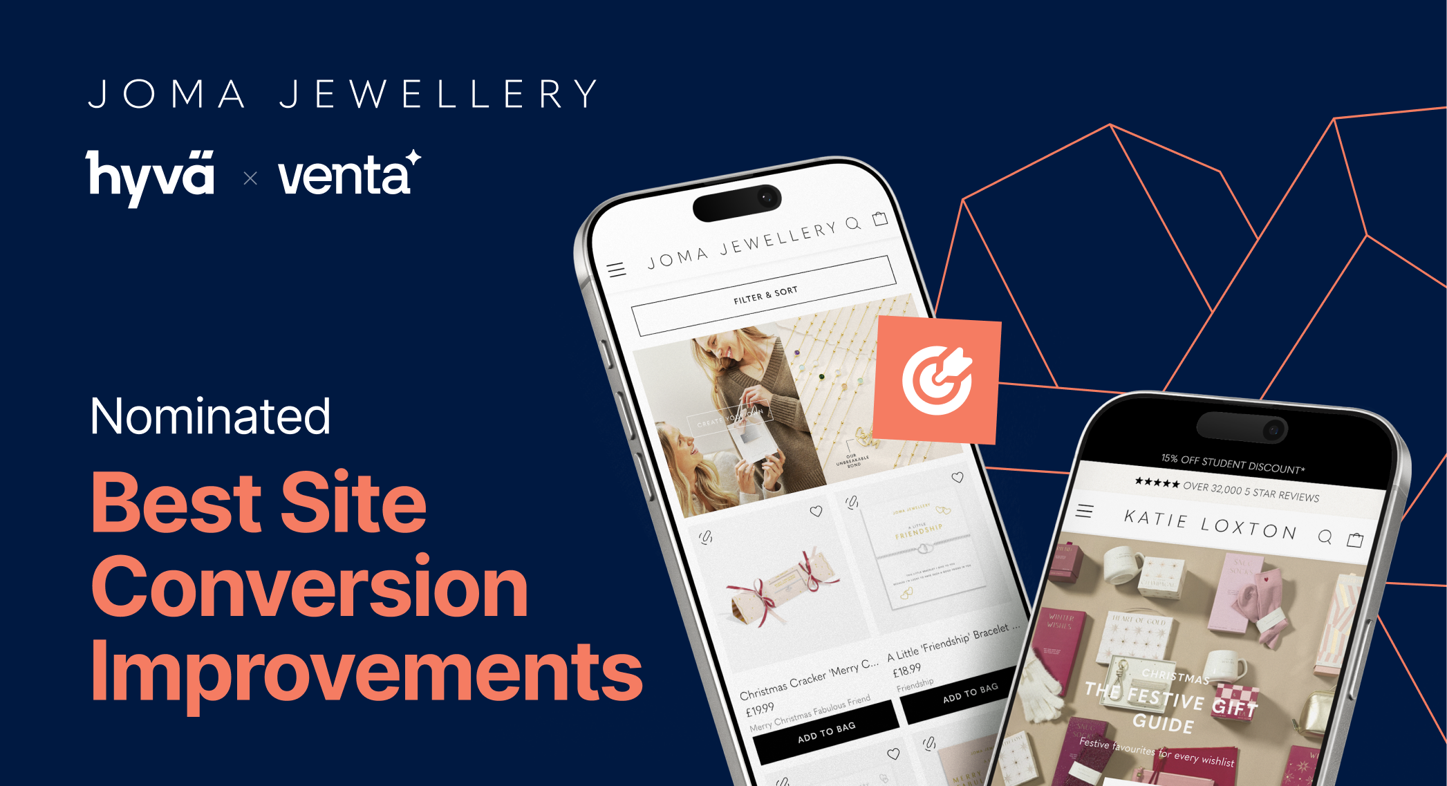 Joma Jewellery nominated for Best site conversion improvements.