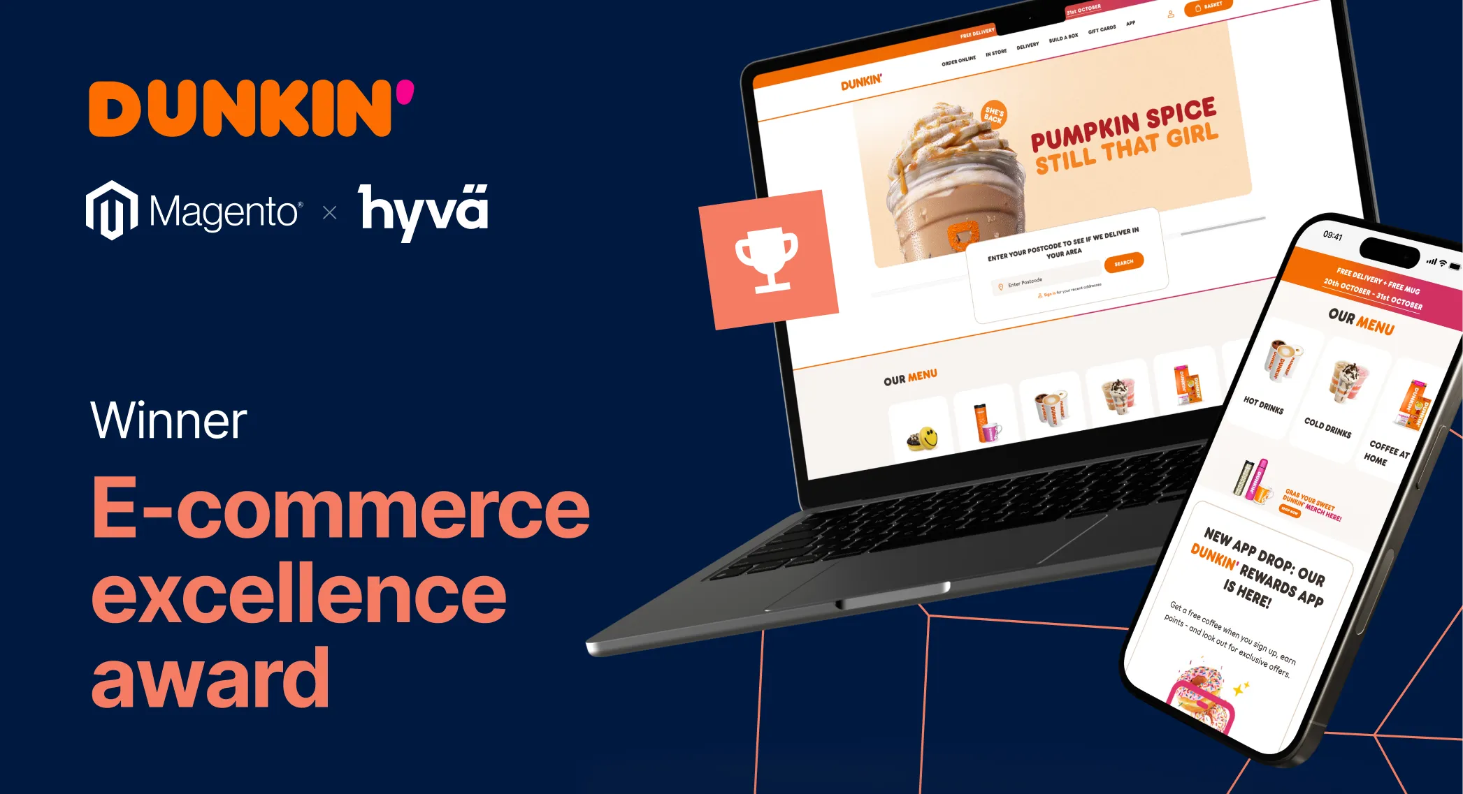 Dunkin' wins the e-commerce excellence award.