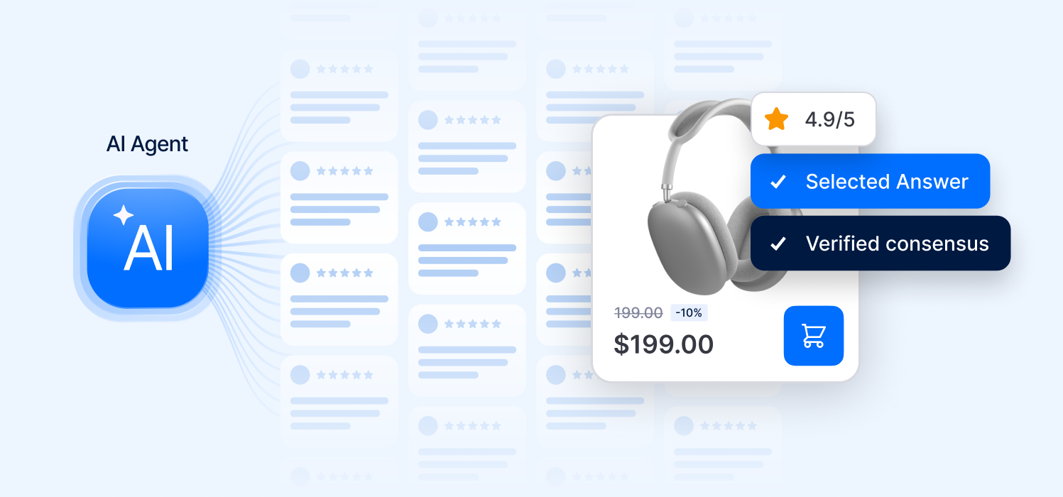 An AI agent is analyzing thousands of customer reviews to find the best product.
