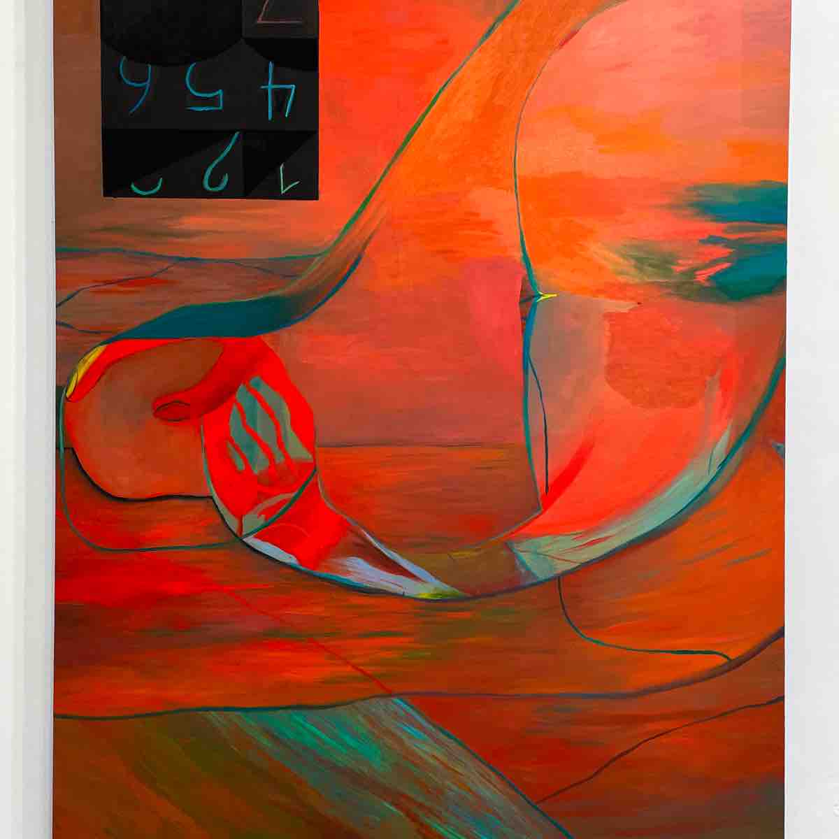 Avery Z. Nelson, Retrograde, 2021. Oil and coarse pumice gel on canvas, 72" x 54"