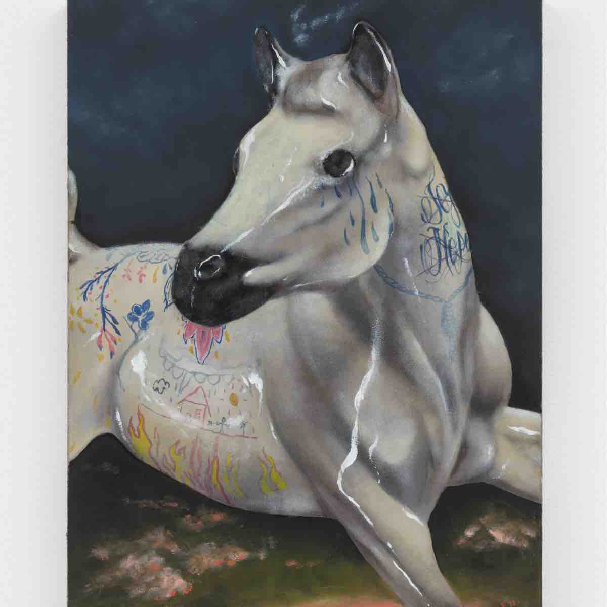Elbert Joseph Perez, Sin Esperanza, 2022. Initialed on front oil on canvas, 20 x 15 in (50.8 x 38.1 cm)