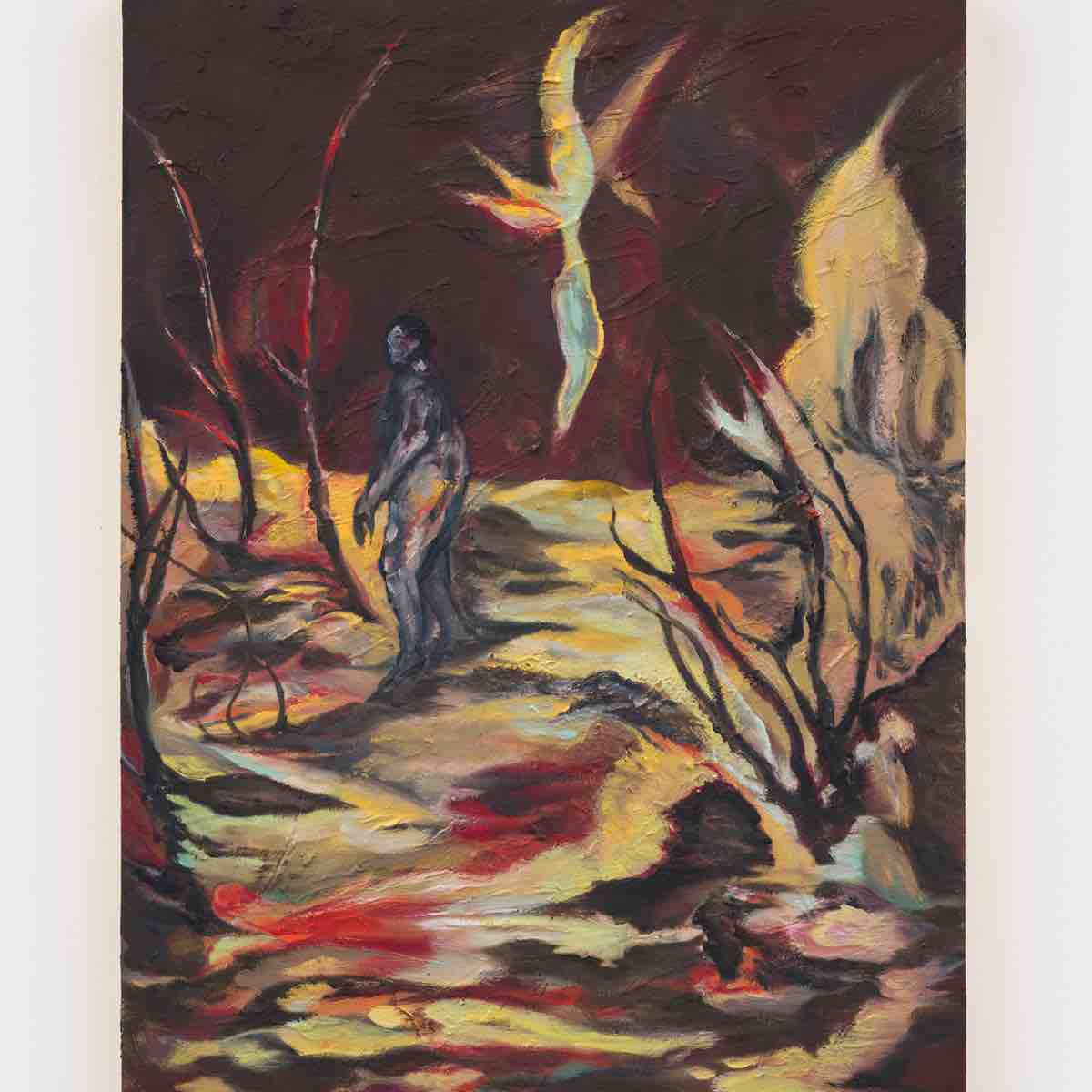 Erica Mao, Time Written in Sand, 2023. Oil on panel, 24 x 18 in (61 x 45.7 cm)