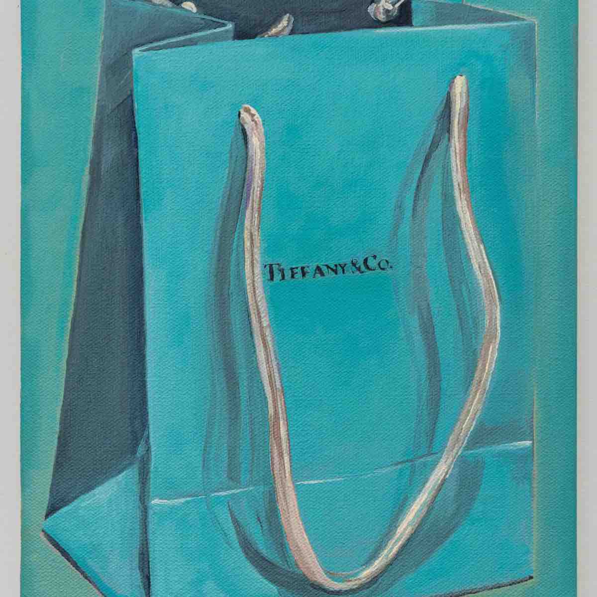 KB Jones, Tiffany Bag I, 2024. Oil on canvas, 12 x 9 in 30.5 x 22.9 cm