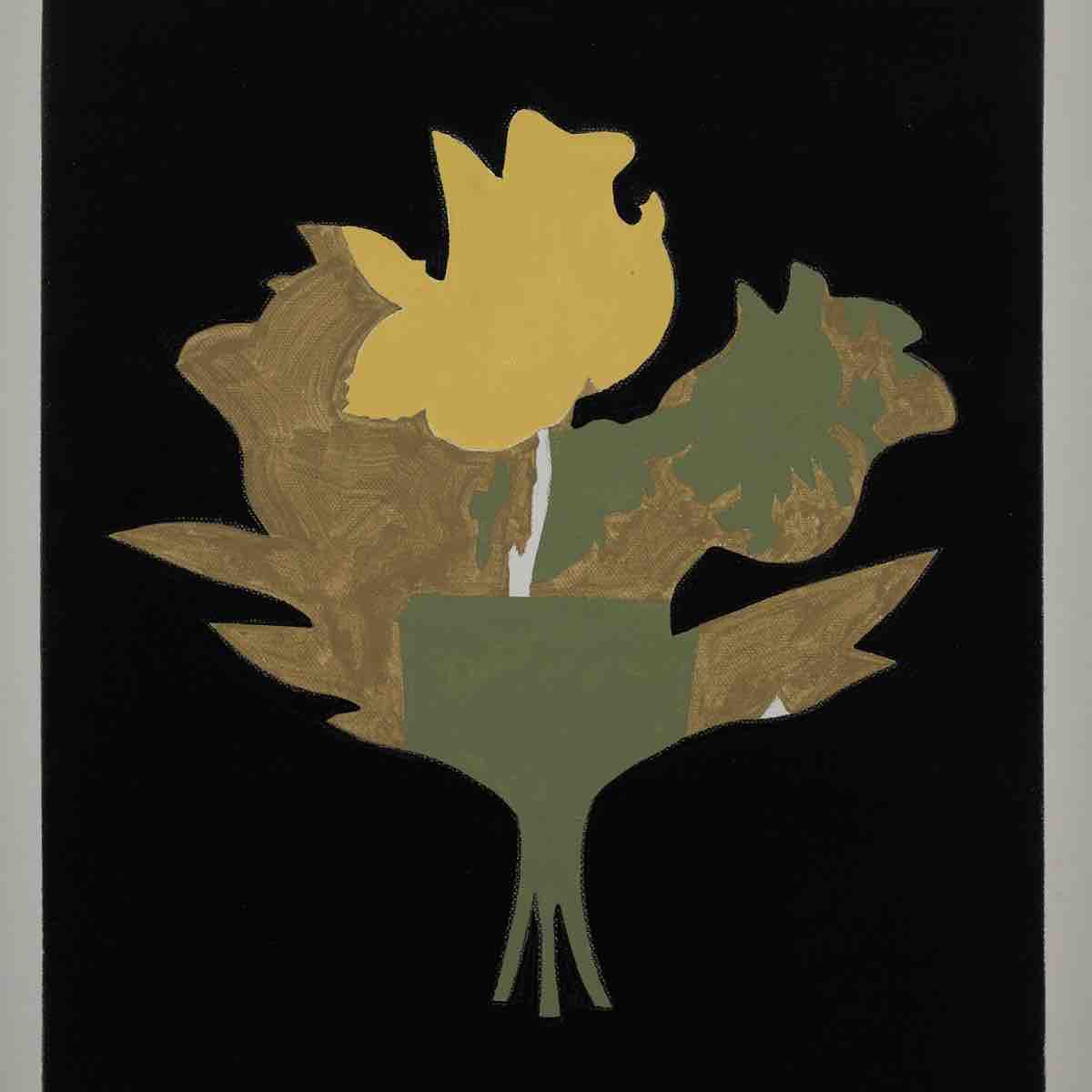 KB Jones, Bouquet, 2024. Ink and house paint on canvas, 16 x 12 in 40.6 x 30.5 cm