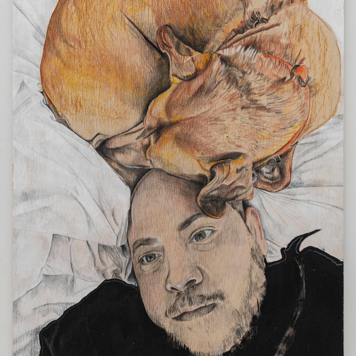 Christopher Paz-Rivera, Guardian of my ideas, 2025 Colored pencil and acrylic on wood panel, 20 x 16 in 50.8 x 40.6 cm