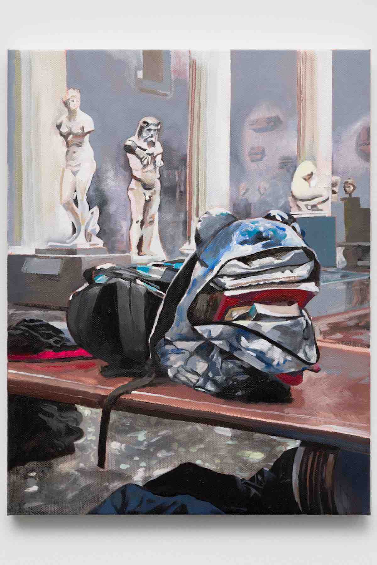 KB Jones, Drawing at The Met, 2025. oil on canvas, 14 x 11 in (35.6 x 27.9 cm)