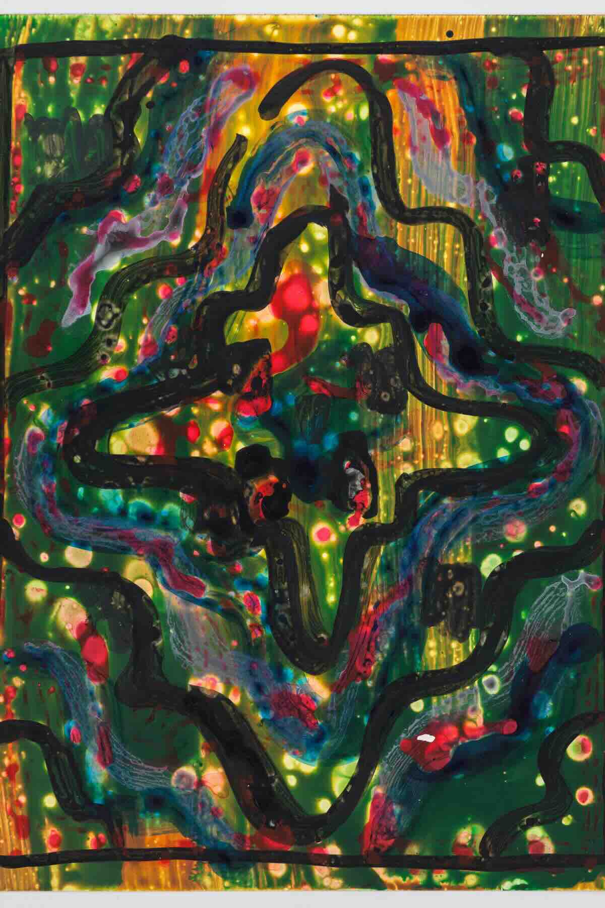 Andrea Bergart, Soul Drool, 2024. Acrylic on yupo, 14 x 11 in (35.6 x 27.9 cm), frame: 17 x 13 x 1 3/4 in (43 x 33 x 4.4 cm)   