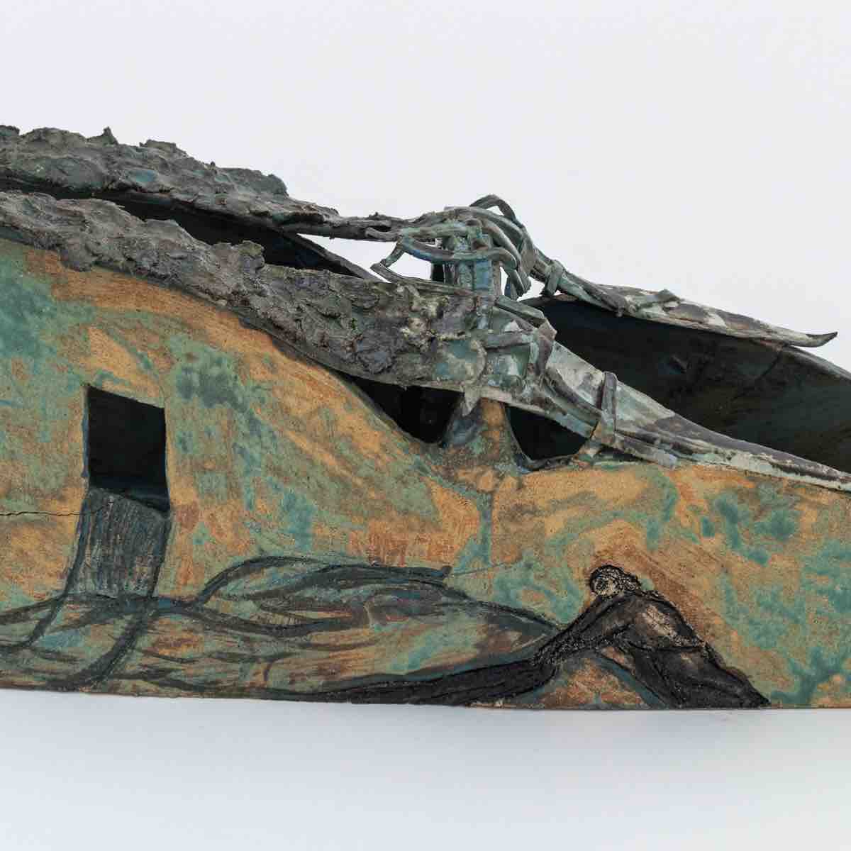 KB Jones, Present I, 2025. Oil, latex and ink on board, 10 x 8 in / 25.4 x 20.3 cm