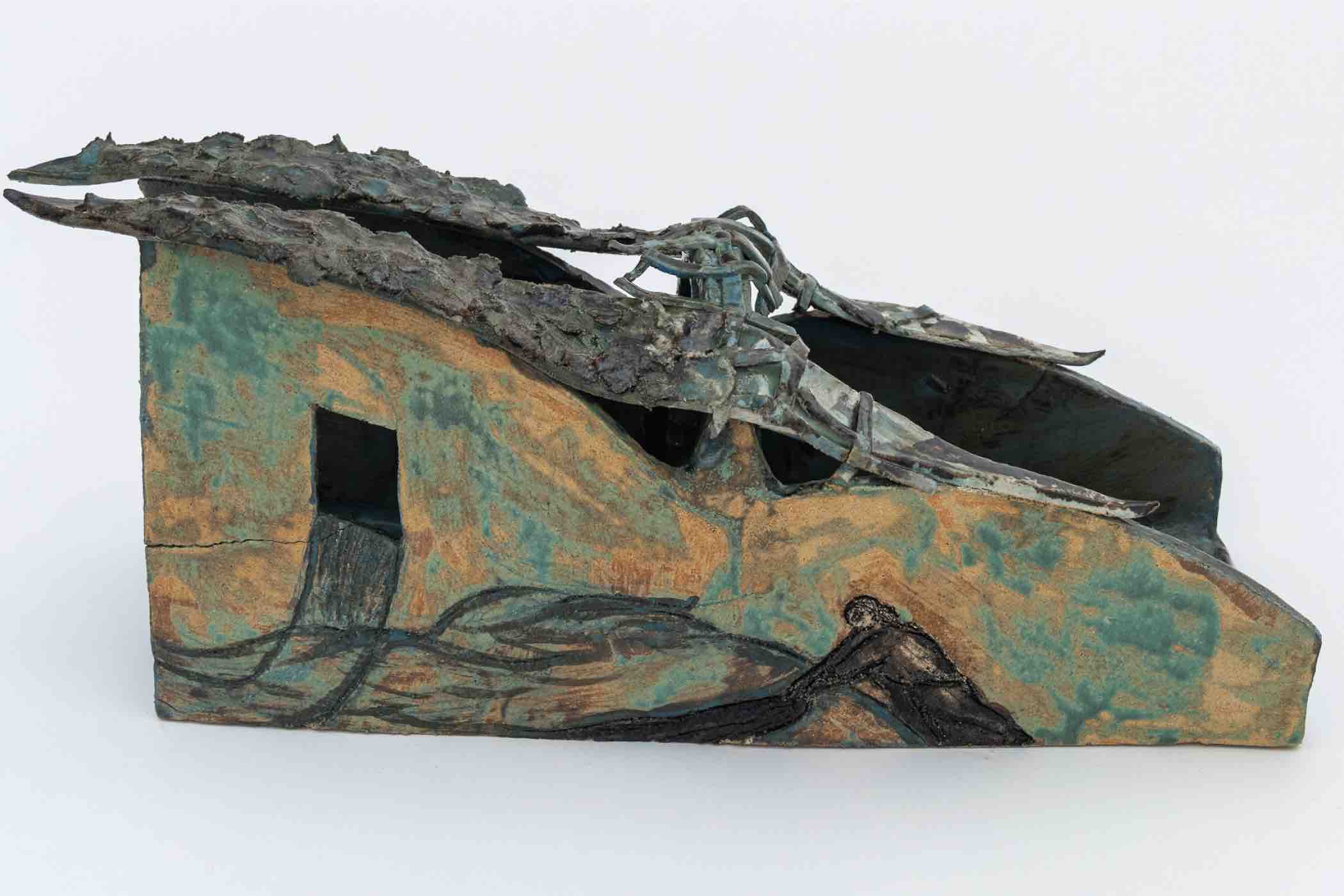 KB Jones, Present I, 2025. Oil, latex and ink on board, 10 x 8 in / 25.4 x 20.3 cm