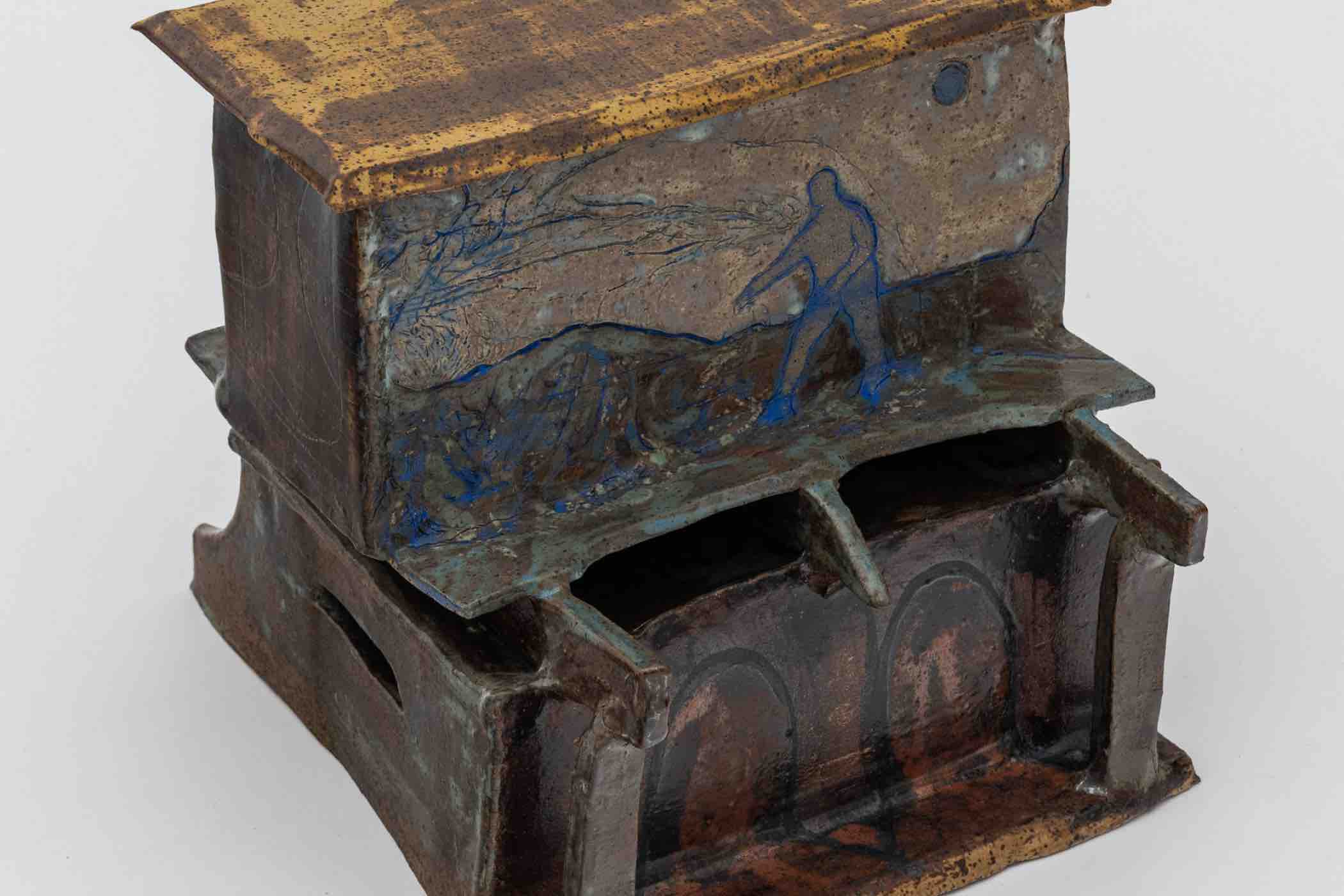 KB Jones, Present I, 2025. Oil, latex and ink on board, 10 x 8 in / 25.4 x 20.3 cm