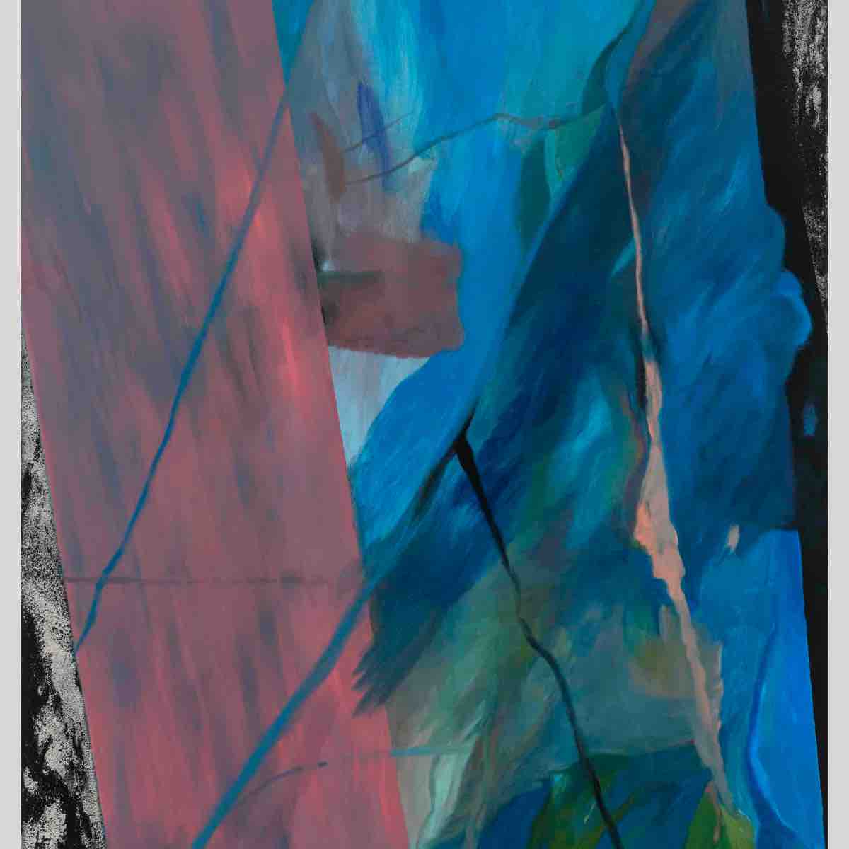 KB Jones, Present I, 2025. Oil, latex and ink on board, 10 x 8 in / 25.4 x 20.3 cm
