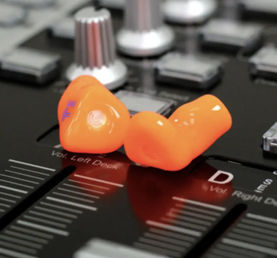 acs pro 26 earplugs on dj deck