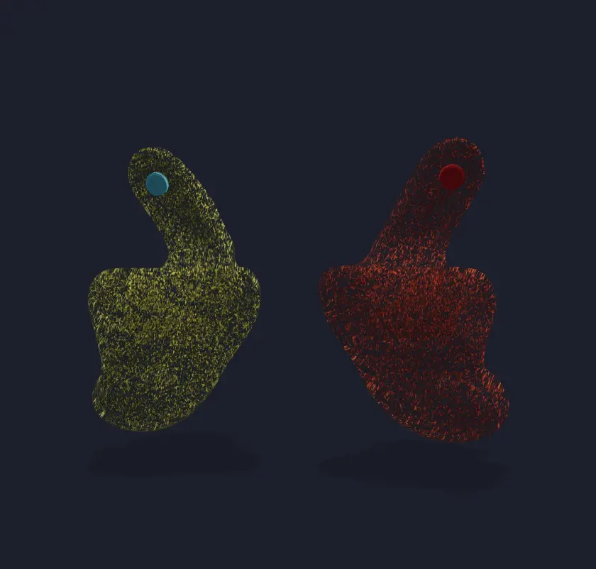 yellow and red earplugs