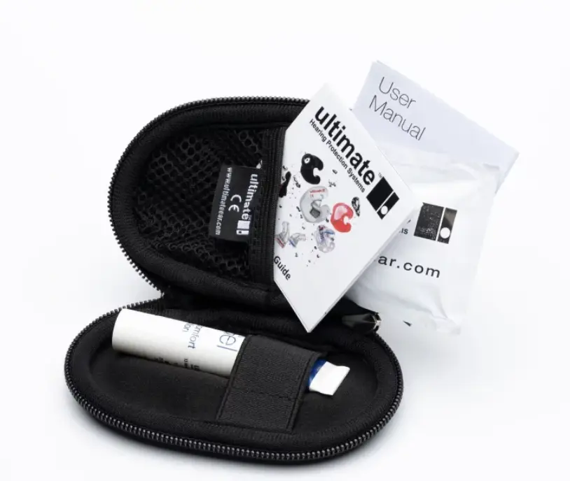 carry case and cleaning products for swimming earplugs