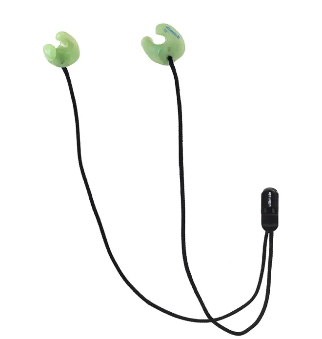 green squidgy earplugs with cording