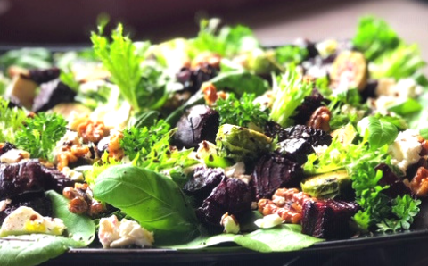 Mera’s R  B & B: Roasted Beet and Brussels Salad
