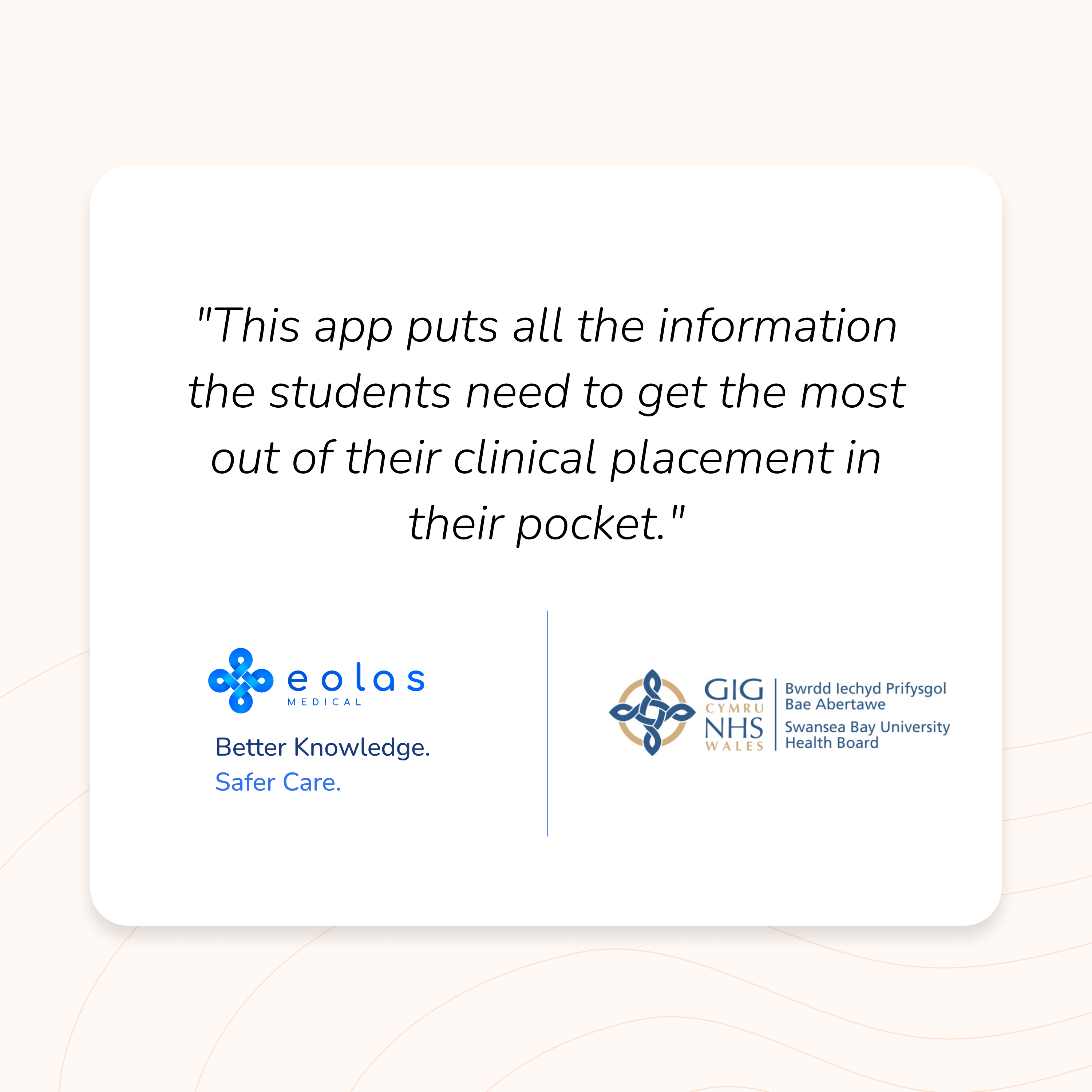 The Women’s Health Clinic teaching team at Swansea Bay University Health Board adopted Eolas Medical to streamline communication, rota management, and resource sharing for Year 3 medical student placements — with real-time updates and positive feedback driving adoption across other clinical placements.