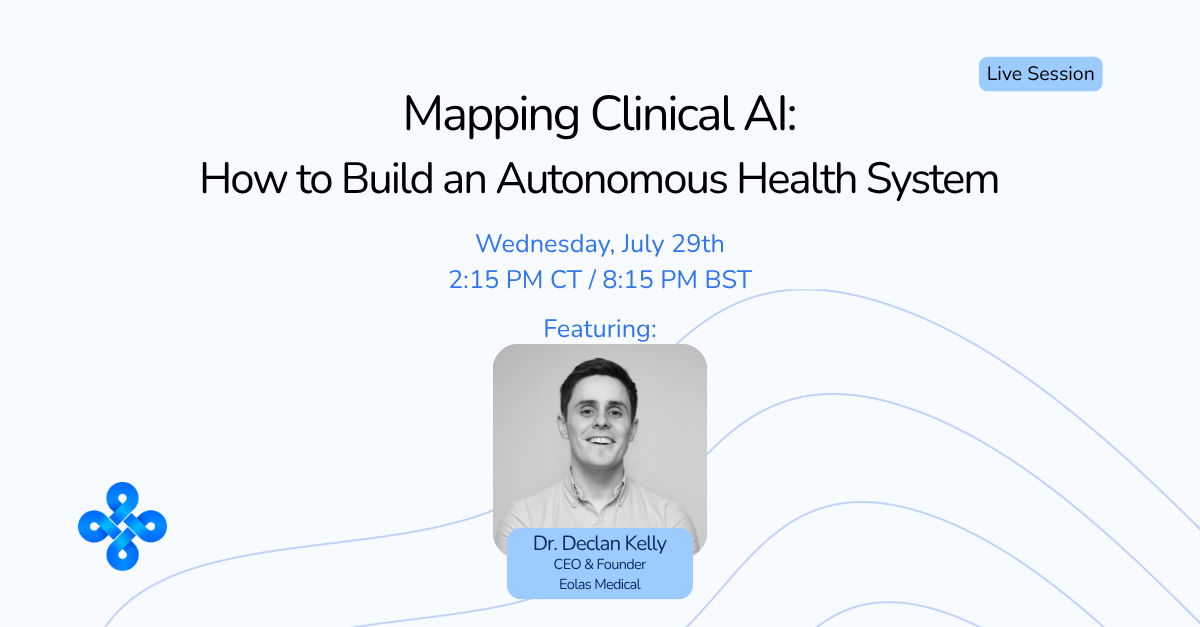 Promotional graphic for The Trust Gap in Clinical AI webinar