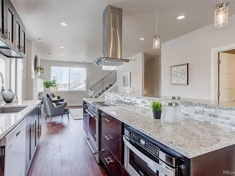 Open-concept kitchen with chef-grade appliances and ample natural light