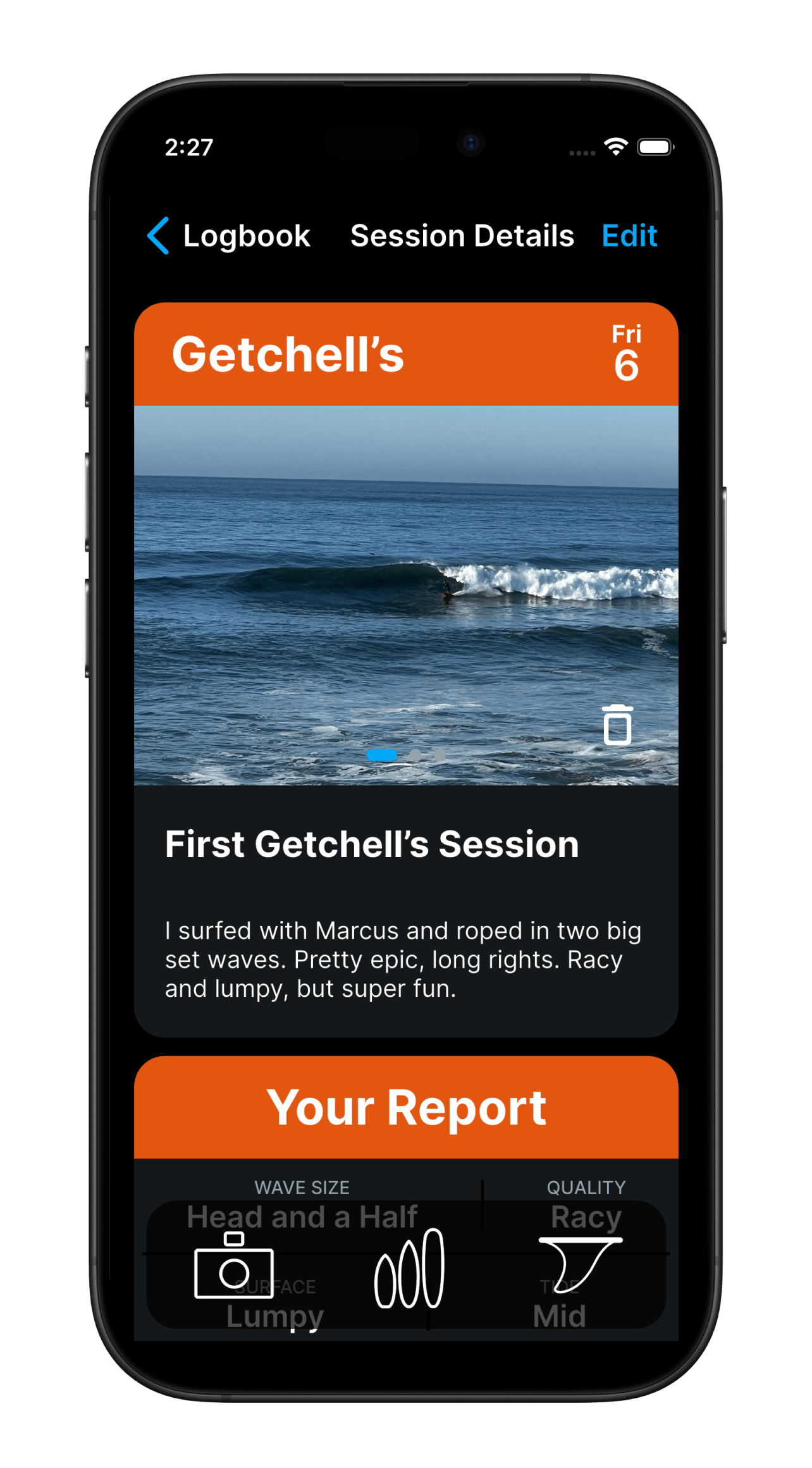 ShakaLog Logbook Details view