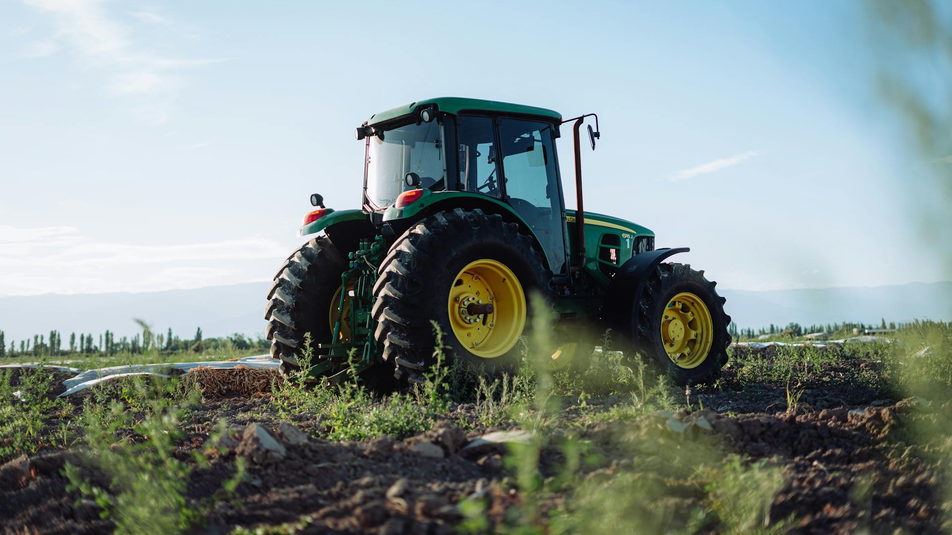 Green Tractor in Farm