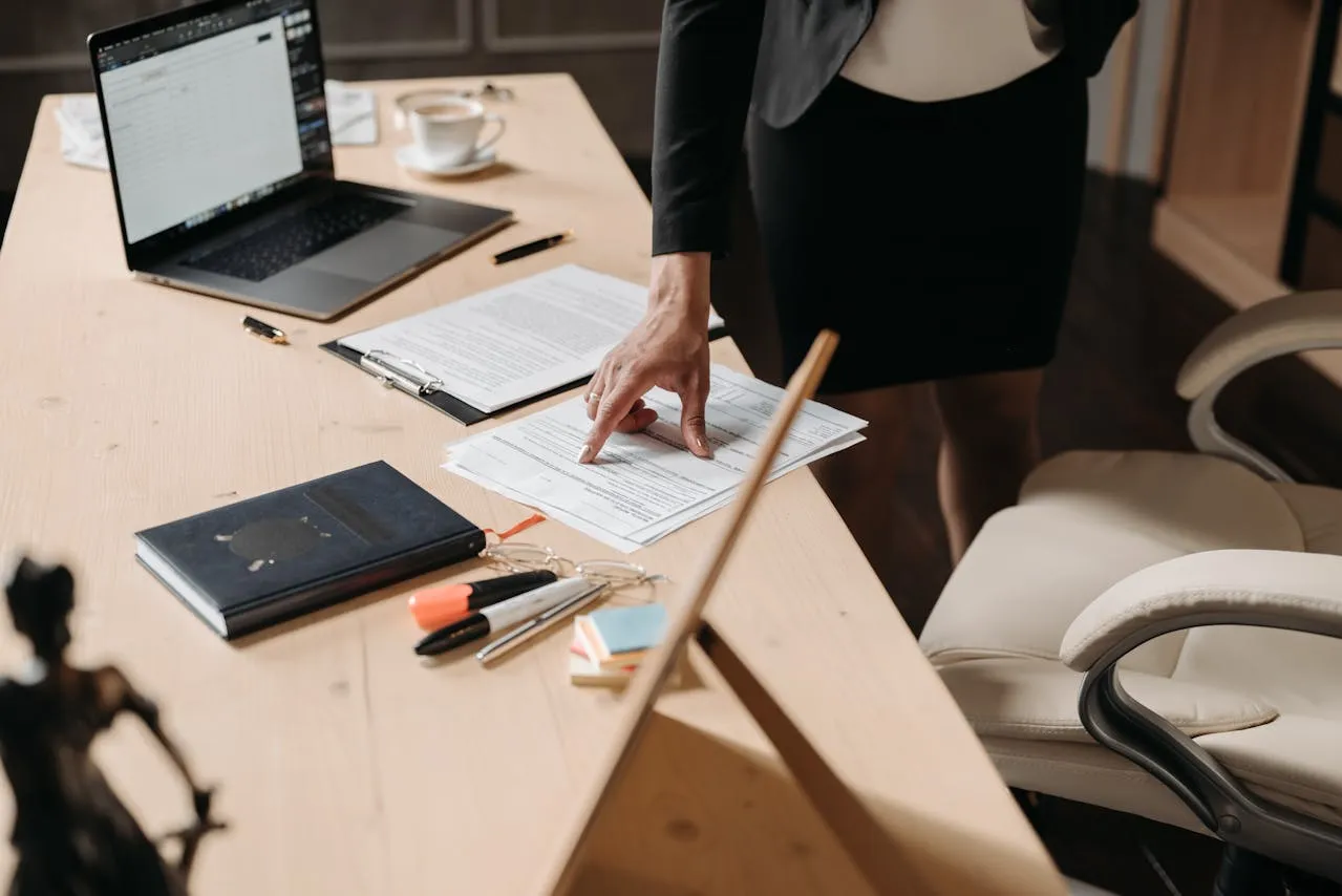 Professional Person pointing on a Contract