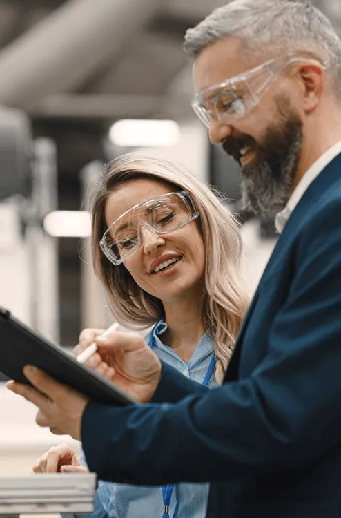 two person conducting a routine check
