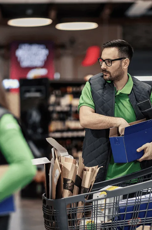 Image of a man holding a box