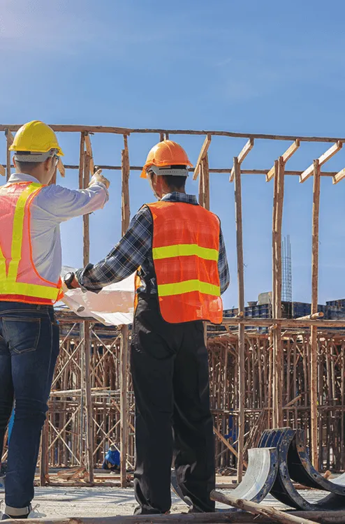 Image of engineers discussing the structure integrity