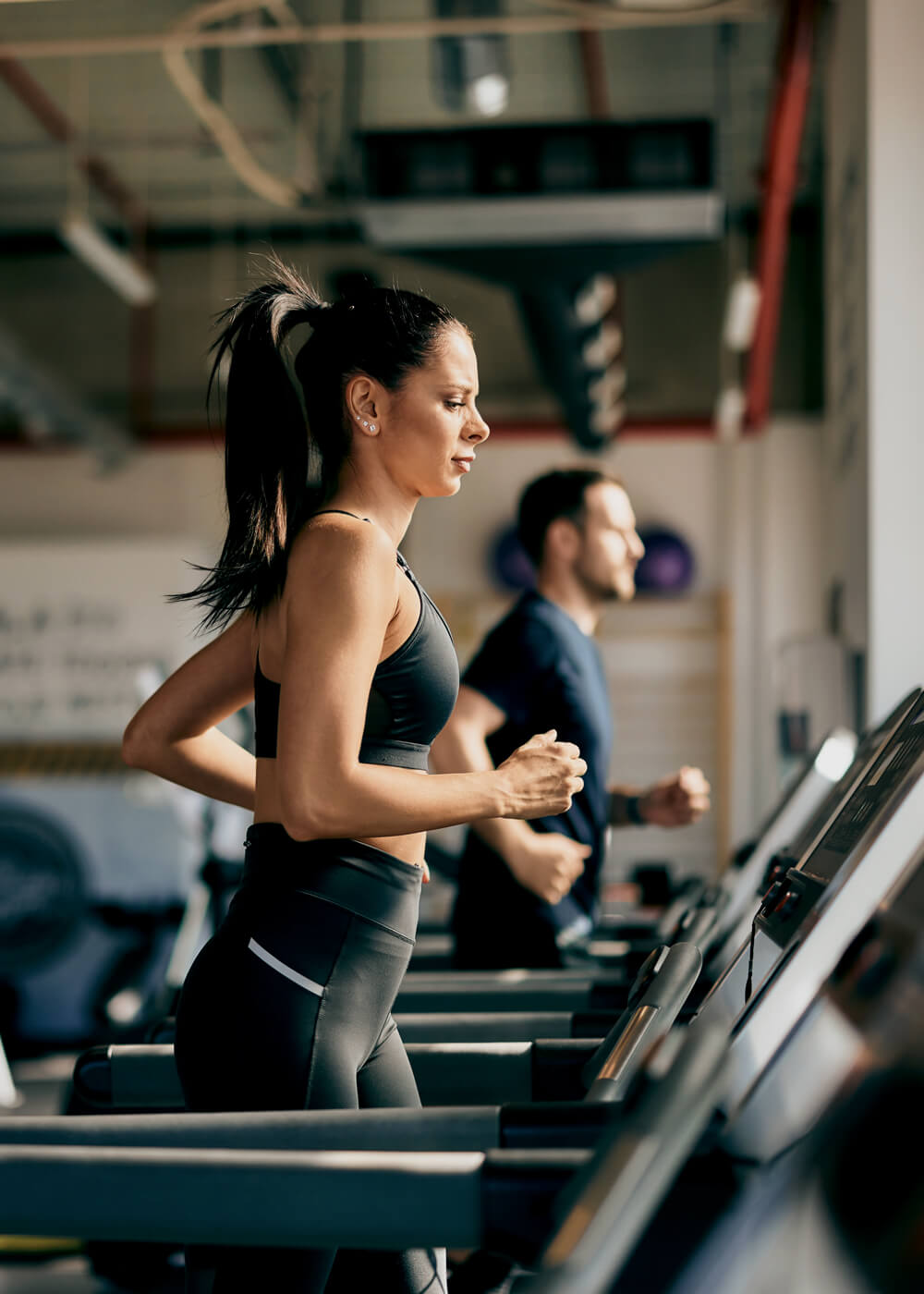 Woman running on a treadmill
