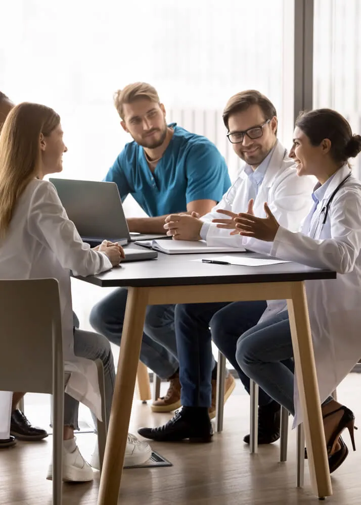 Group of professional medical workers