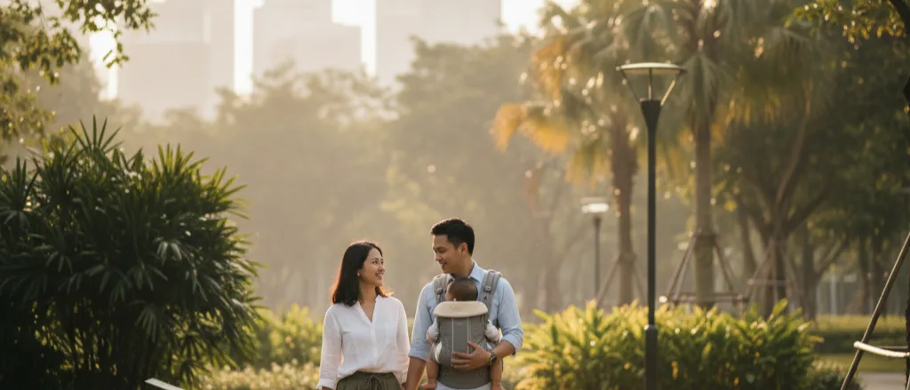 Singapore parents with infant symbolising the new shared parental leave scheme for employers in 2026