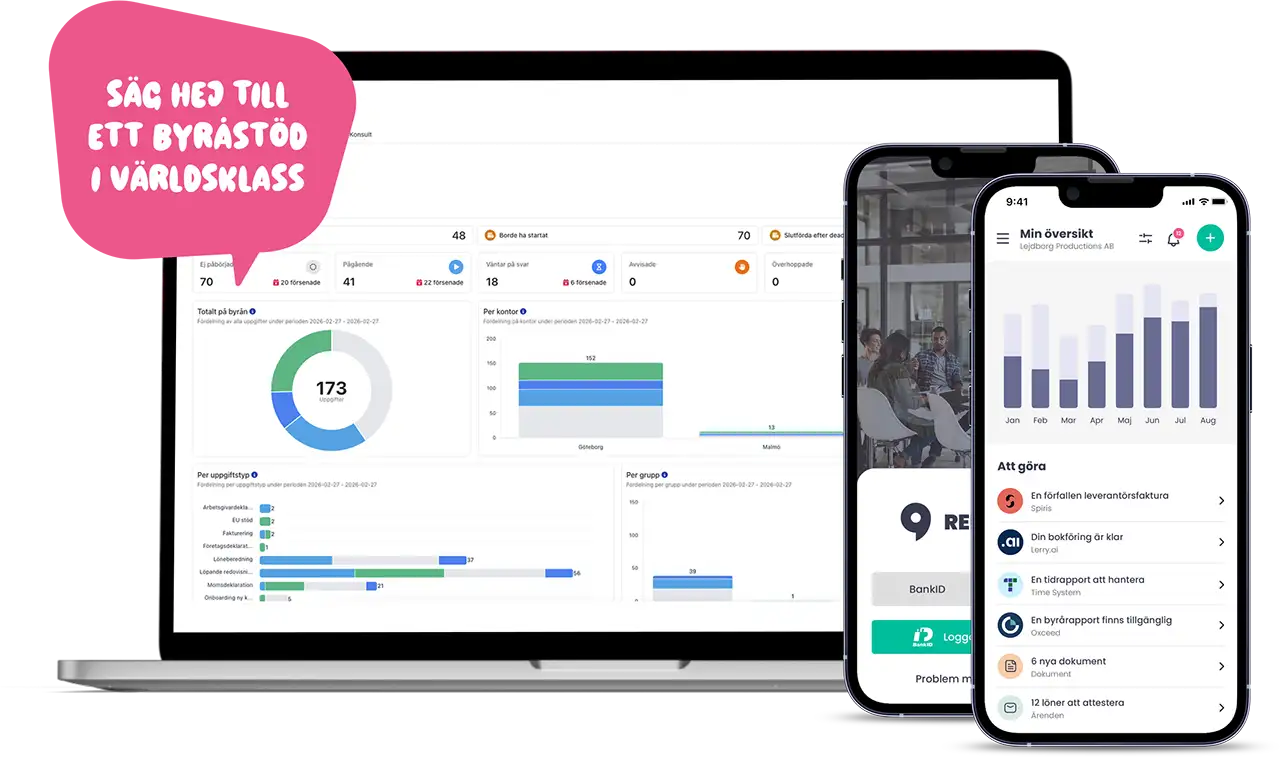 Accountec byråportal finns tillgängligt vart du än