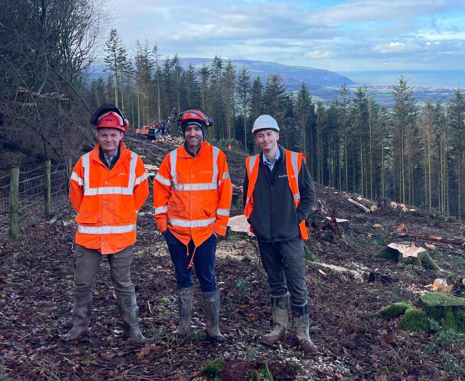 Group of Euroforest workers meeting in woodland