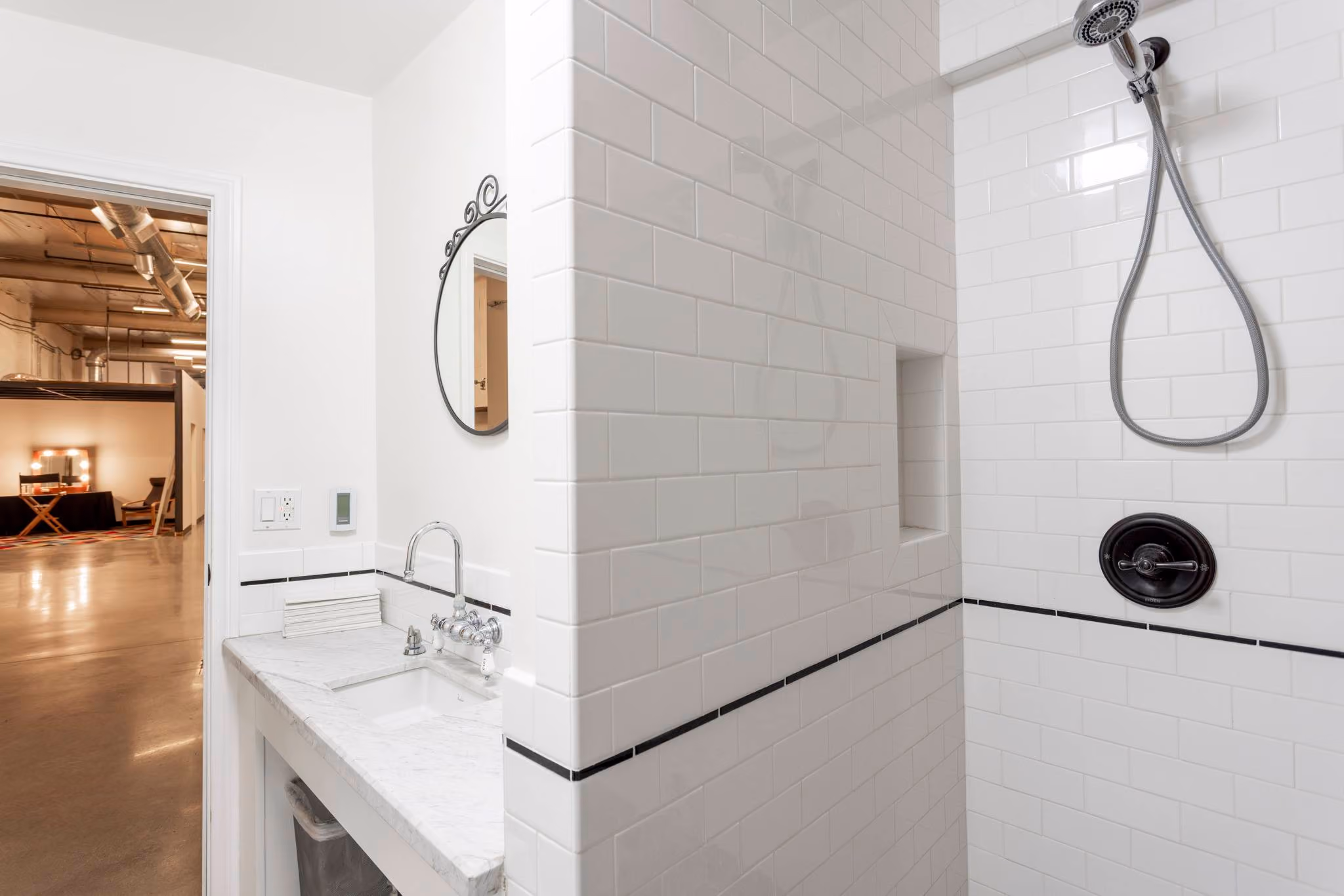 Hype Studios shower and preparation washroom