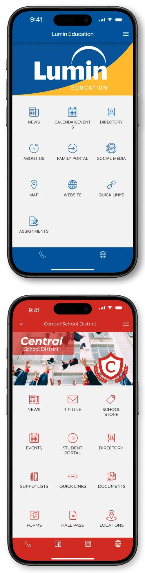 Edlio school mobile apps on phones