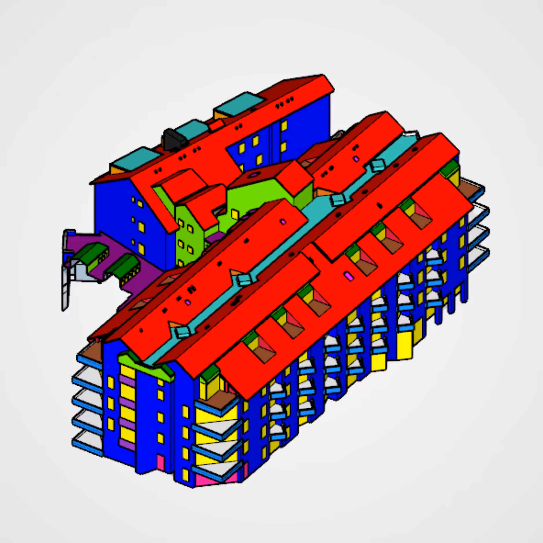 Gebäudehüllenmodell eines Gebäudes erstellt aus Drohnenaufnahmen