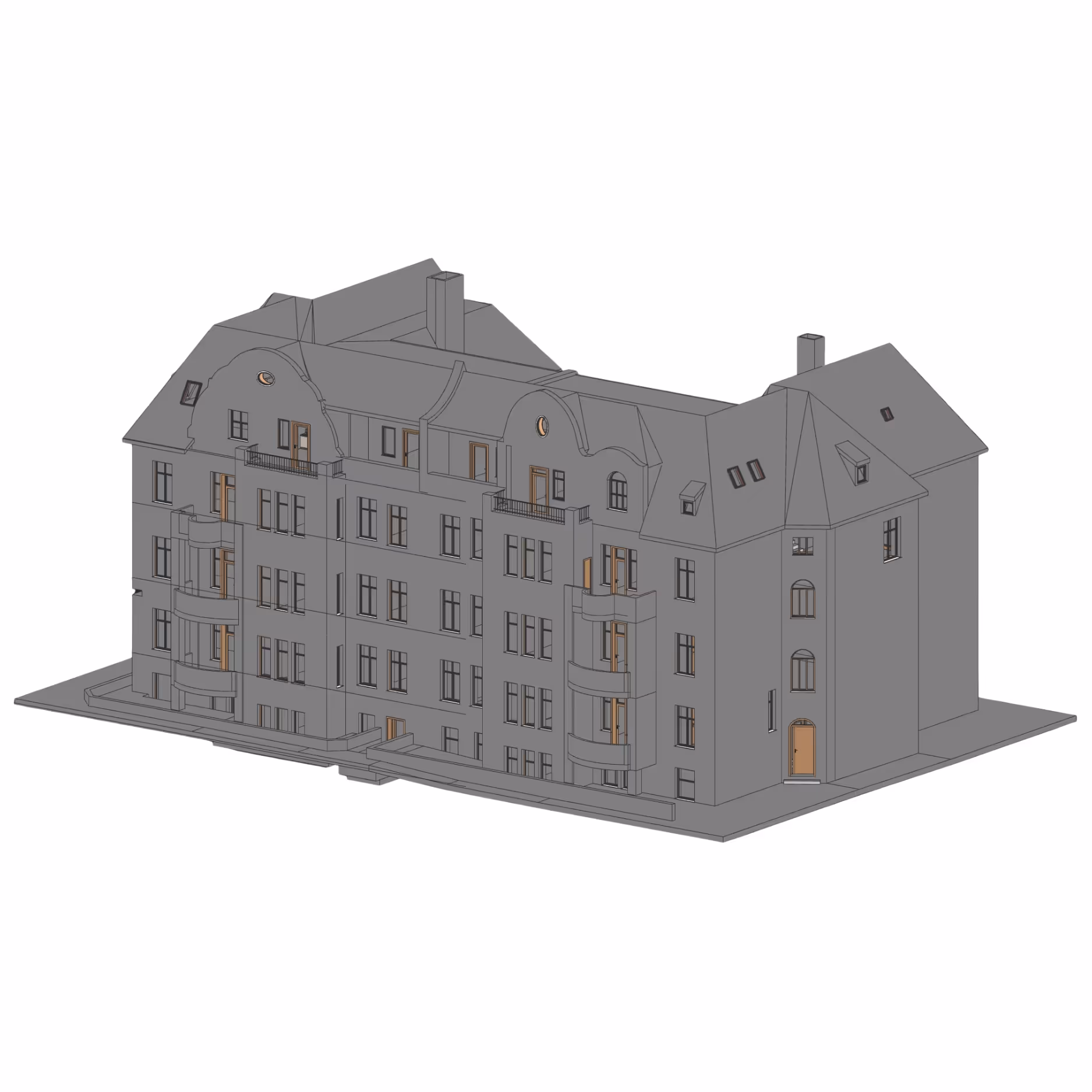 Architektonisches 3D CAD Modell eines Wohngebäudes als digitalter Zwilling im Gebäudebestand