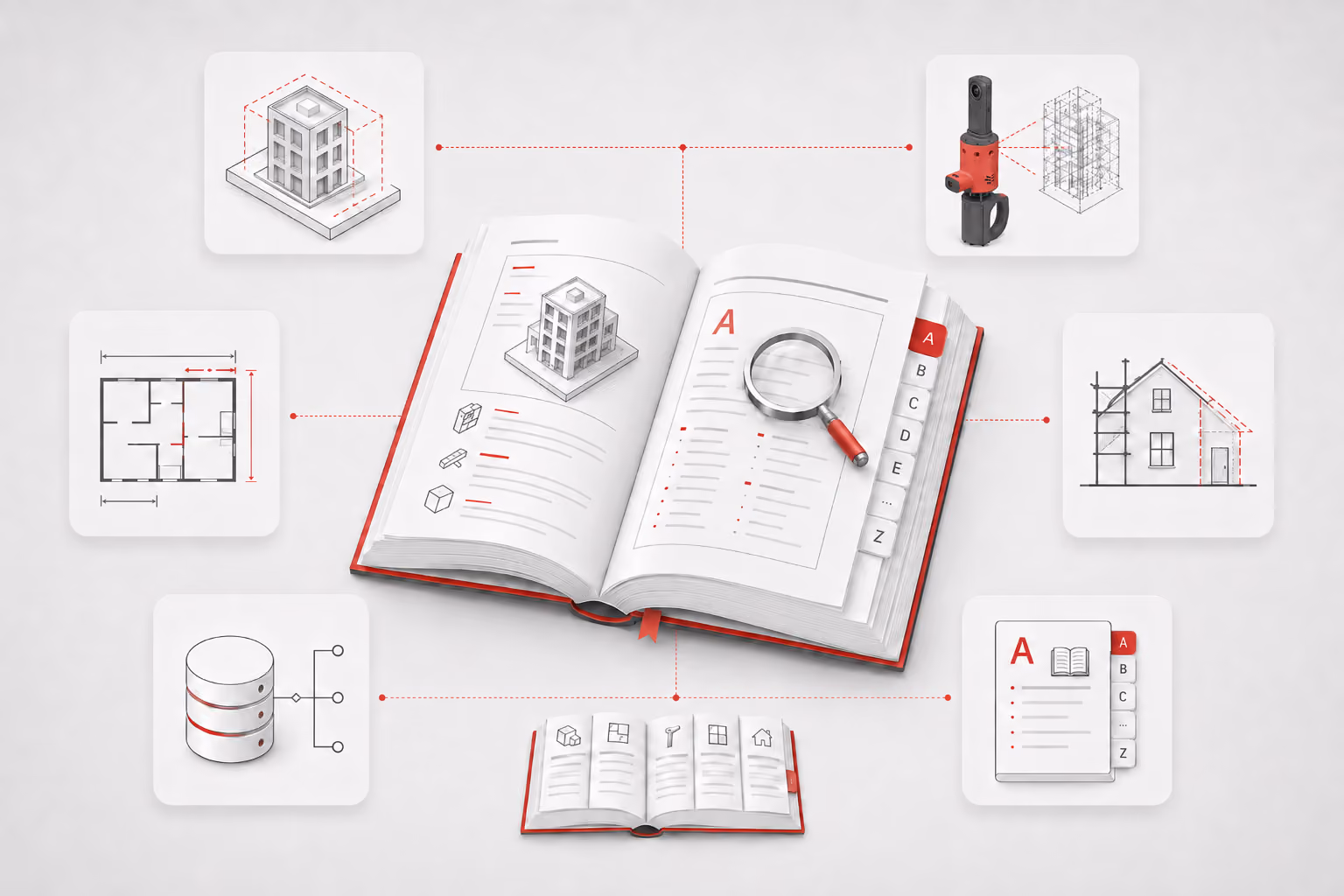 Wärterbuch mit Fachbegriffen zu BIM, Scan-to-BIM, digitalem Aufmaß und Sanierungsplanung