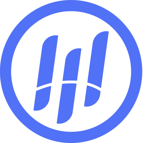 Blue stylized product logo