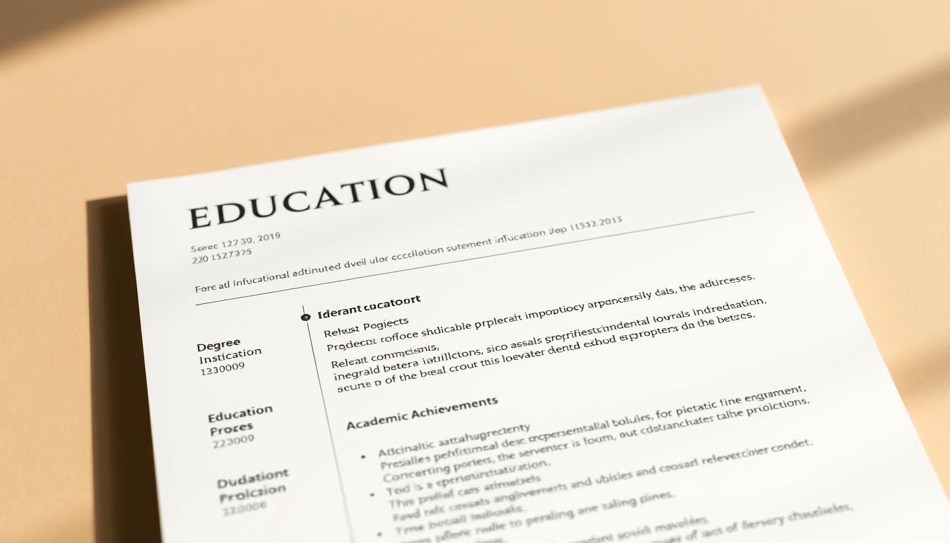 education section resume