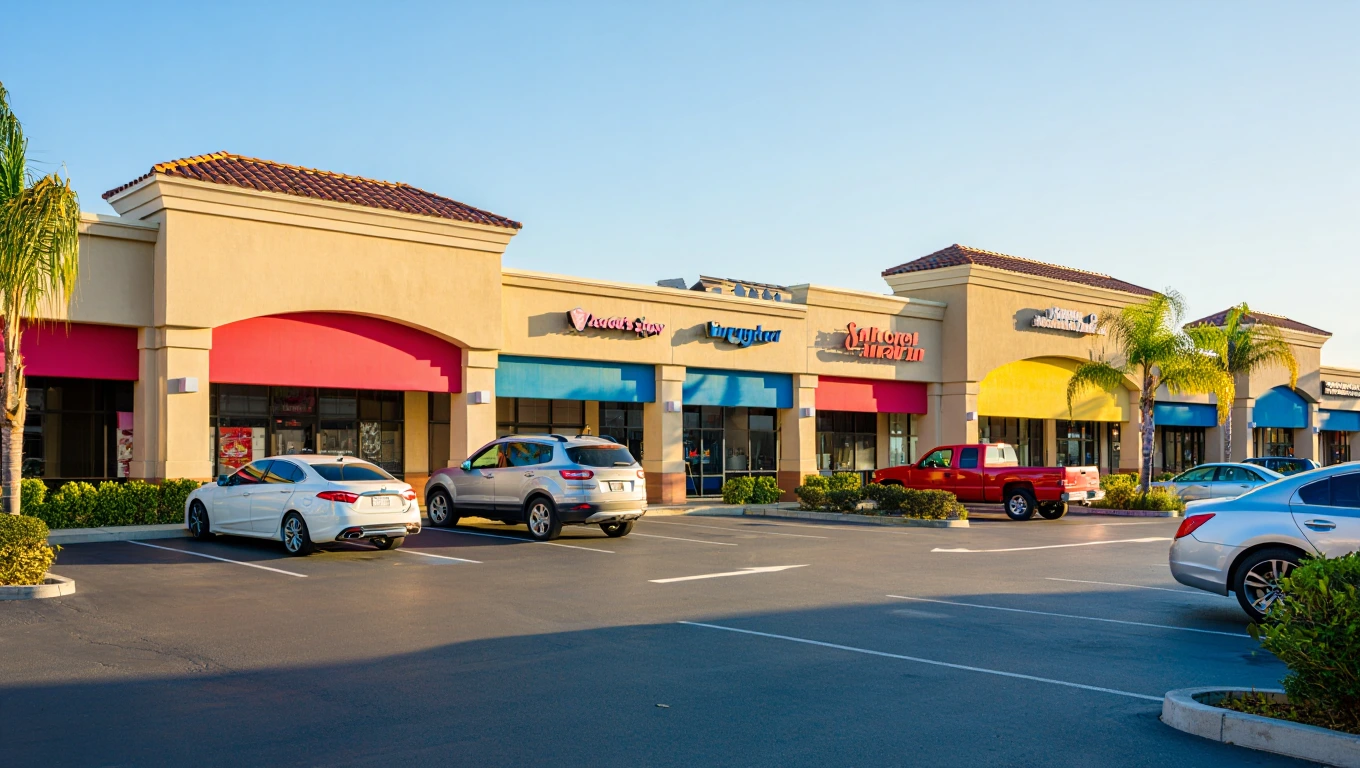 difference between a strip mall and a plaza