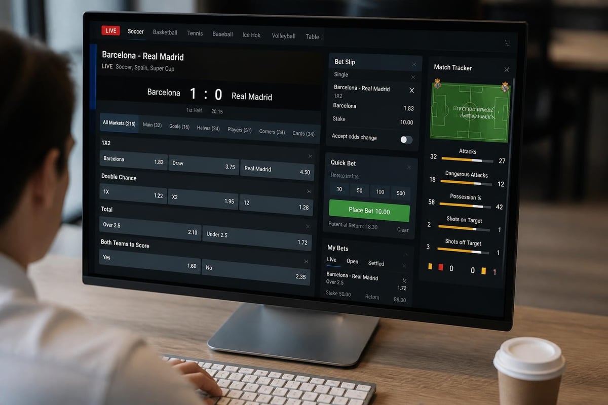 Live betting interface features