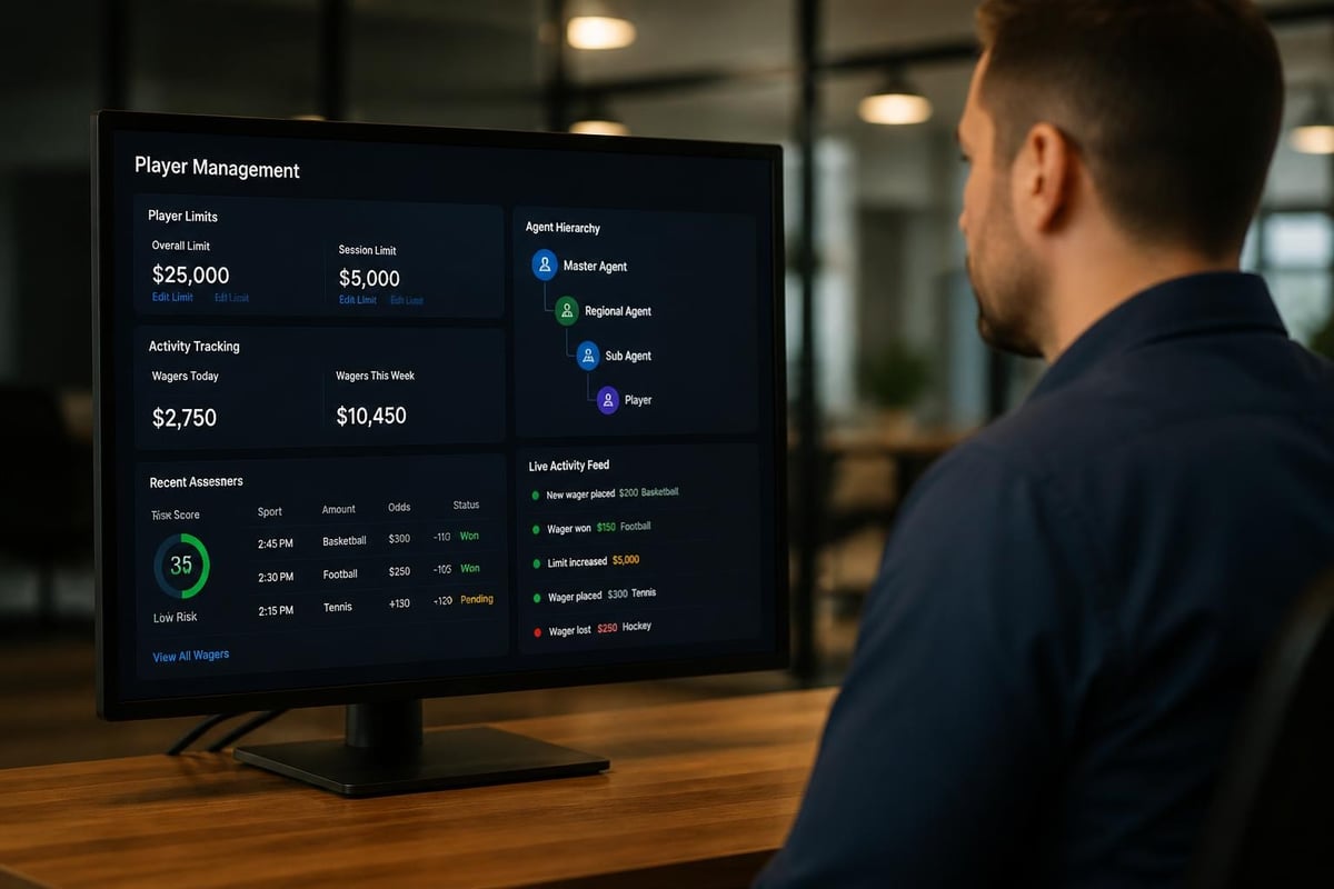 Per head sportsbook dashboard features