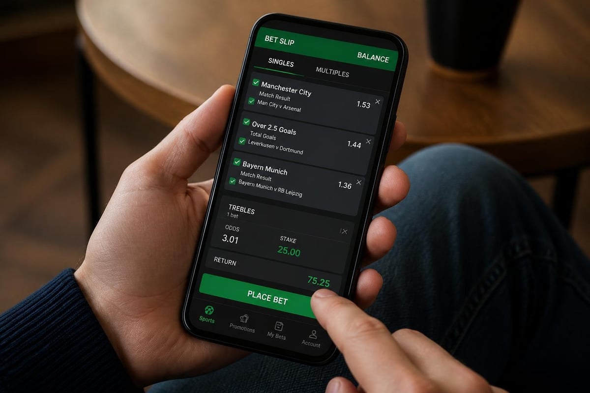 Mobile betting slip workflow