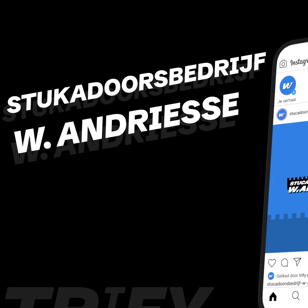 Instagrampost over website voor Stukadoorsbedrijf W. Andriesse van Trify